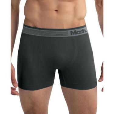 Imagem de Cueca Boxer Mash Microfibra Sem Costura Adulto 710.01, Cinza chumbo, G