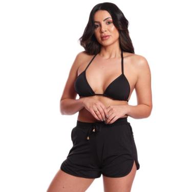 Imagem de Triquini Conjunto Bombom Largo + Short Verão Praia-Feminino