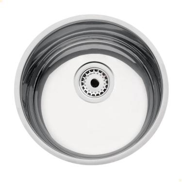Imagem de Cuba Redonda Tramontina Luna 30 Bl Perfecta Em Aço Inox Polido 30 Cm Com Válvula 94040407