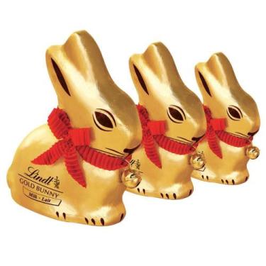 Imagem de Lindt Gold Bunny 3 Coelhos De Chocolate Páscoa 50G