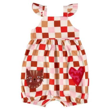 Imagem de Macaquinho para Bebê Menina em Viscolinho Gatinhos Três e Já, Off, Whi