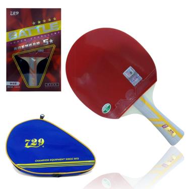 Imagem de Raquete Ping Pong 5 Estrelas Tenis De Mesa Profissional Versatil Confortavel Equilibrada Esporte Recreação