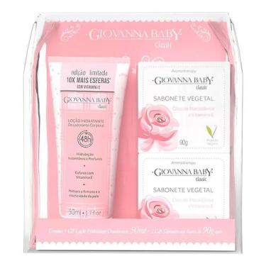 Imagem de Kit Eterno Encanto Giovanna Baby Classic Hidratante 50ml + 2 Sabonete 