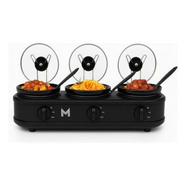 Imagem de Rechaud Eletrico Triplo Buffet 3 Panelas Preto 127V - Cooker - Members