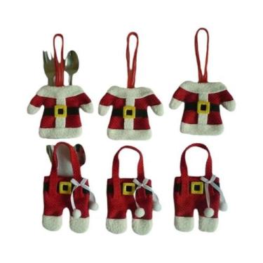 Imagem de Porta Talheres De Natal Em Formato De Terno Do Papai Noel, Decoração D