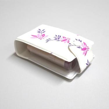 Imagem de Porta Batom 2 Compartimentos Diversas Cores Cor:Branco Floral - WON Eq