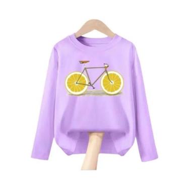 Imagem de Camiseta Infantil De Manga Comprida Com Estampa De Frutas, Camiseta De