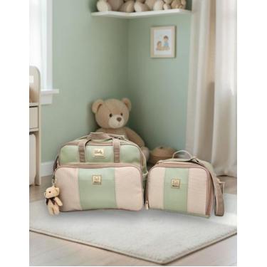 Imagem de Kit Bolsas Maternidade Grande e Térmica Bebê Enxoval Menino Menina + T