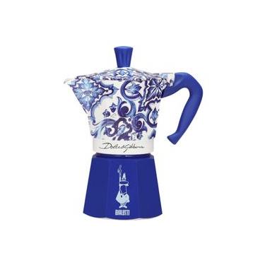 Imagem de Cafeteira Italiana Bialetti Moka Express 3 Xícaras: Edição Especial Dolce & Gabbana Blu Mediterraneo
