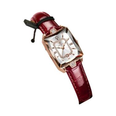 Imagem de Relógio De Pulso Feminino De Quartzo Em Couro Impermeável De Luxo, Ele