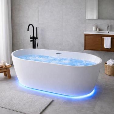 Imagem de Banheira Freestanding Imersão Viena Air Blower Led Branco 1,5m 110V PE