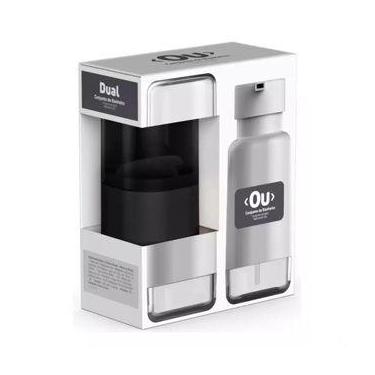 Imagem de Conjunto Banheiro Porta Sabonete E Porta Escovas Dual Ou, Preto