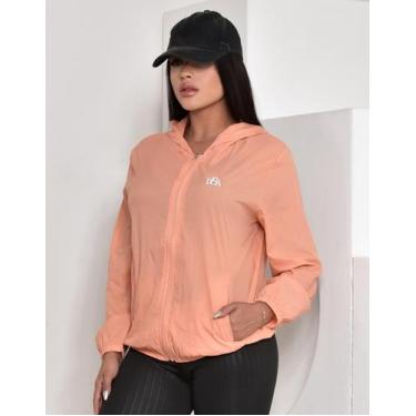 Imagem de Jaqueta corta vento feminina capuz zíper bolso ultra leve - D&A, Laran