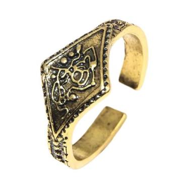 Imagem de Anel De Metal Ajustável Masculino Com Gema Crisântemo Dark Souls Joia 