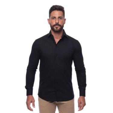 Imagem de Camisa Masculina Slim Manga Longa Lisa Acetinada Social - Teodoro, Pre