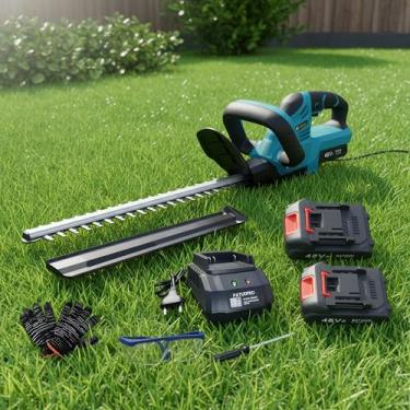 Imagem de Aparador de Grama e Cerca Viva Podador a Bateria 48v Profissional 1200W Portátil Sem Fio