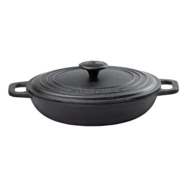 Imagem de Frigideira Sautoir Ferro Fundido Tampa Ferro Santana 24 Cm