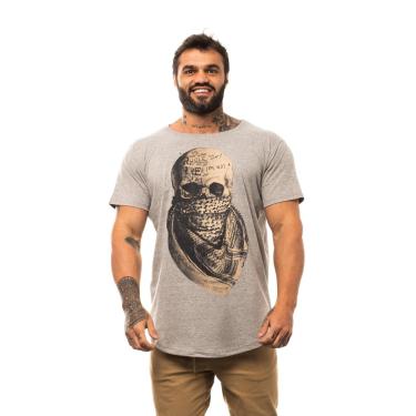 Imagem de Camiseta Longline Premium Masculina MXD Conceito Caveira com Lenço-Masculino
