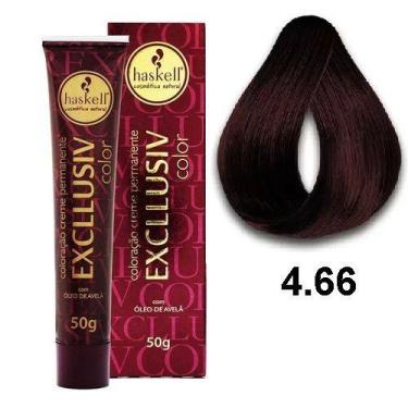 Imagem de Coloração Creme Haskell  4.66 Castanho Médio Vermelho Intenso 50g