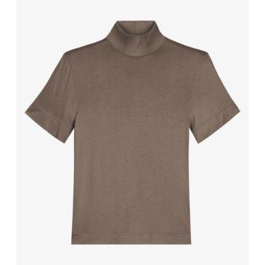 Imagem de Blusa Feminina Gola Alta ViscoTrico Básica Endless Cinza, GG, Cinza