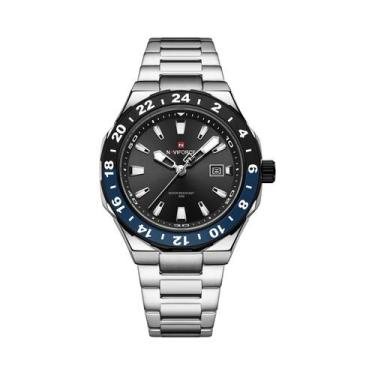 Imagem de Relógio Esportivo De Quartzo NAVIFORCE De Luxo Em Aço Inoxidável Com C