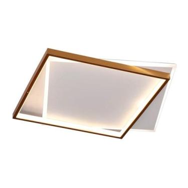 Imagem de Plafon Led Kira 50W 3000k ou 4000k ou 6000K Dourado E Branco Quadrado 