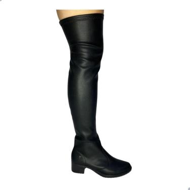 Imagem de Bota Feminina Mississipi Salto Bloco Cano Longo Over The Knee Preto
