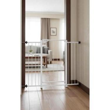 Imagem de Portão Segurança Criança Pet Aço 85-89cm Branco - Congratulations Stor