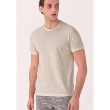 Imagem de Camiseta De Mangas Curtas Em Malha Texturizada Com Linho-Masculino