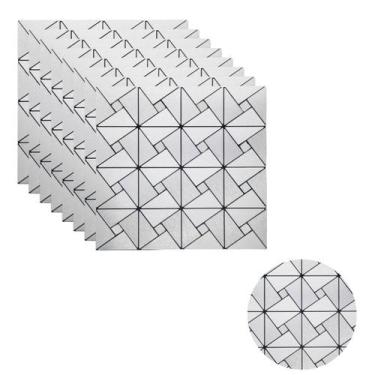 Imagem de 10 Papel De Parede Pastilhas Adesivas Decorativas Prata Metálico 30x30