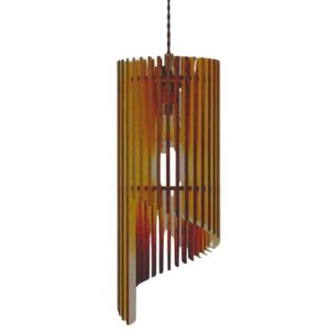 Imagem de Luminária Teto Tipo Pendente Mística Mdf - Completa Cor: Marrom - LENO