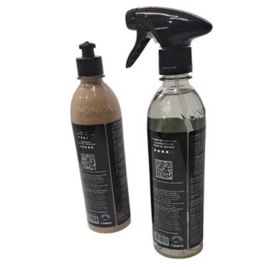 Imagem de Kit Tratamento Couro Vonixx, Higicouro 500ml + Hidracouro 500ml, Limpa