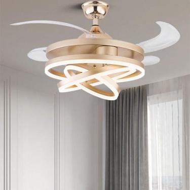Imagem de Ventilador lustre retrátil led controle remoto 001g - CGE, Bivolt