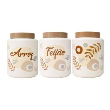 Imagem de Kit Potes Plástico Organizador Cozinha Oriente 2,65lt Mantimentos - - 