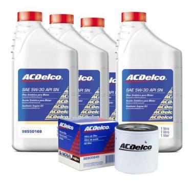 Imagem de Kit Troca De Oleo Filtro 5w30 Sn Sintetico 4 Onix prisma agile celta m