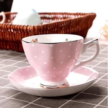 Imagem de Xícara de Porcelana - Poá Rosa Claro - Thompson