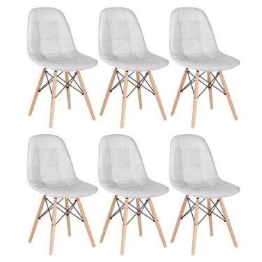 Imagem de Kit 6 Cadeiras Laráz Eames Eiffel Botonê Cinza claro - Laraz