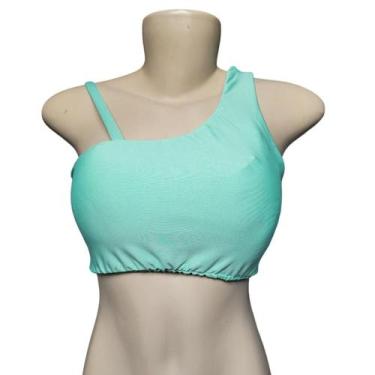Imagem de Top Alça Costa nua Finess Com Bojo Removivel para Academia, Verde água