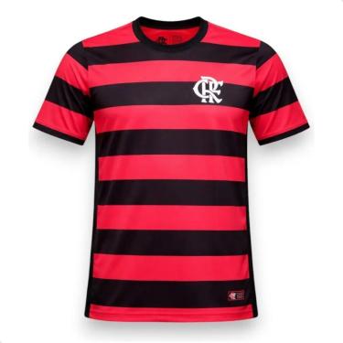 Imagem de Camisa Flamengo Masculina Listrado Rubro Negro Licenciado CRF-Masculino