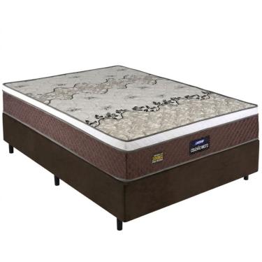 Imagem de Cama Box de Casal Gazin Stone Plus Sommier D45 misto altura de 60 cm 138x 188 Marrom
