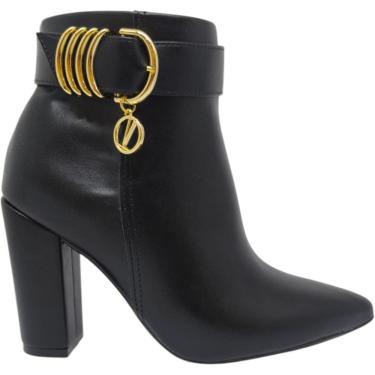 Imagem de Bota Feminina Casual Dia a Dia Passeio Trabalho Festa Cano Baixo Bico Fino Salto Alto C...