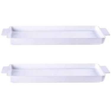 Imagem de Kit 2 Travessas de Porcelana com Alças Tramontina Refratário Retangular Branco Maria Au...