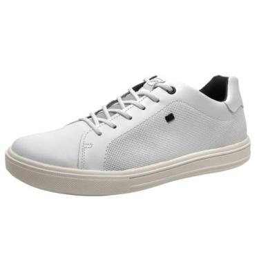 Imagem de Sapatenis Masculino Conforto Casual em Couro Pegada, Branco, 39