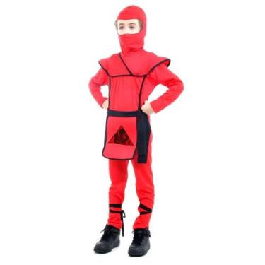 Imagem de Fantasia Ninja Vermelho Infantil com Capuz - Sulamericana, P
