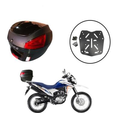 Imagem de Baú 29l Awa Proos + Sup Baú Superior Bros 150/160 2015+, Preto brrilha