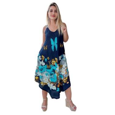 Imagem de Vestido Feminino Indiano Alça Trapézio Plus Size-Cod.5053 - ALÉCI FASH