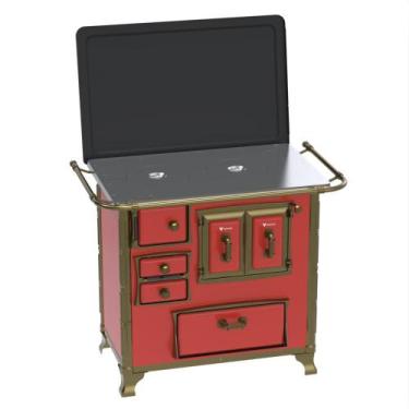 Imagem de Fogao a Lenha Venax n 1 Renaissance Chapa de Aluminio Vermelho, SAIDA 