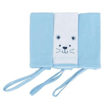 Imagem de TOALHA BOQUINHA BUBLIM BABY C/3 UNIDADES 30CM x 35CM ESTAMPADA, Azul