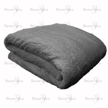 Imagem de Cobertor Manta Casal 2,00X1,80 Microfibra Fleece Soft lisa Cor:Cinza -