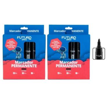 Imagem de Caixa com 20 Unidades Pincel Atômico Canetão Marcador Permanente 4 Cor